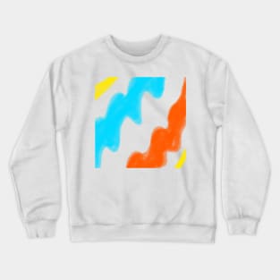 Blue orange yellow watercolor stripes art Crewneck Sweatshirt